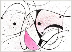 Handmade Greeting Card: First Day of School (Watercolor and Ink, blank inside) by Amy Ione