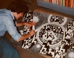 Amy Ione working on a version of Capricorn