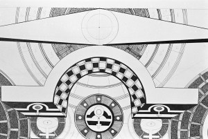 Libra, Unfinished #1 (1984) on paper with black ink.